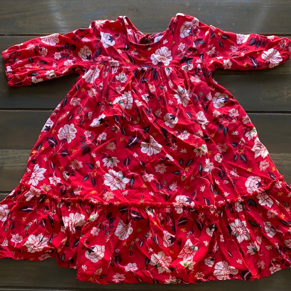 Girls Red Old Navy Floral Dress